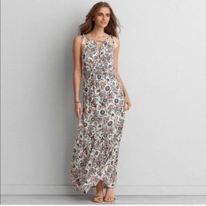 AMERICAN EAGLE PAISLEY FLORAL TASSEL BOHEMIAN MAXI DRESS Size Small